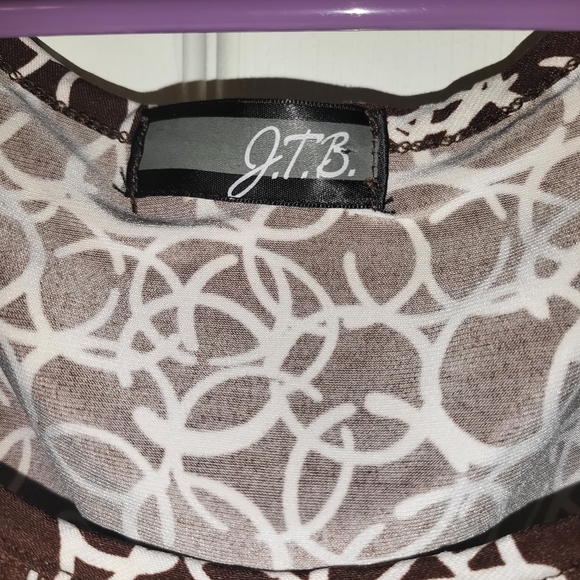 Brown White Circle Blouse (NWOT) - Girls - Picture 2 of 3